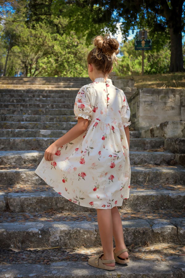 Kids Piper&Cloth Madeleine Dress - Ivory Bloom