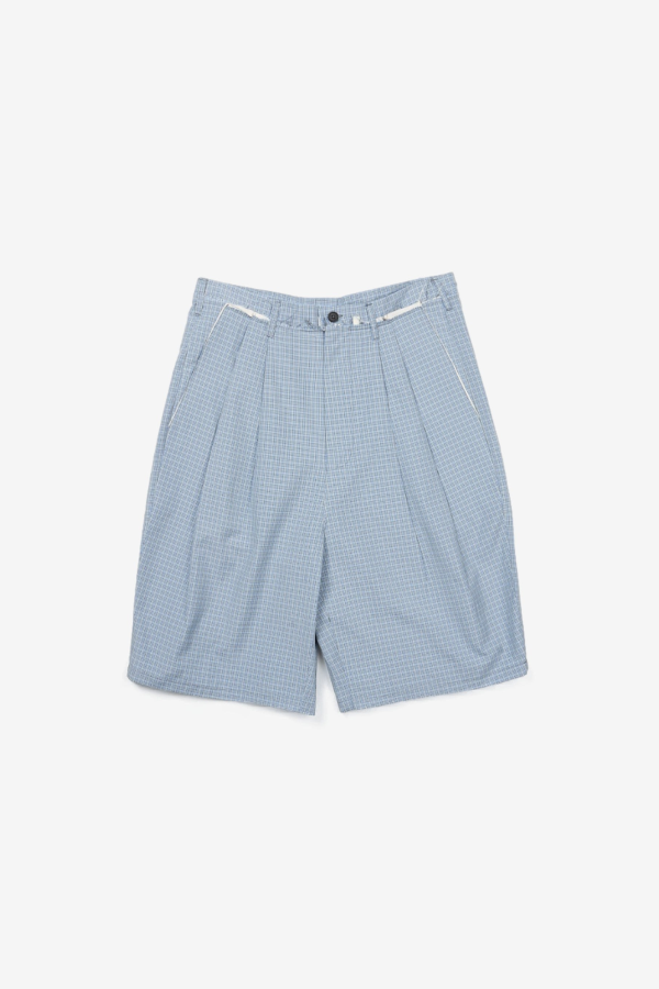 Camiel Fortgens Poly/Cotton Check Slim Suit Shorts 