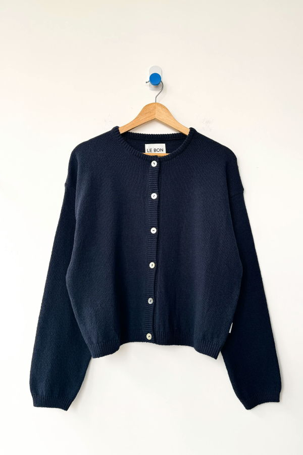 Le Bon Shoppe Cotton Leila Cardigan - Navy