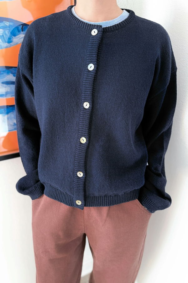 Le Bon Shoppe Cotton Leila Cardigan - Navy