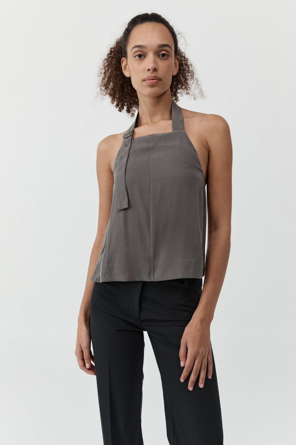 St. Agni Suede Apron Top