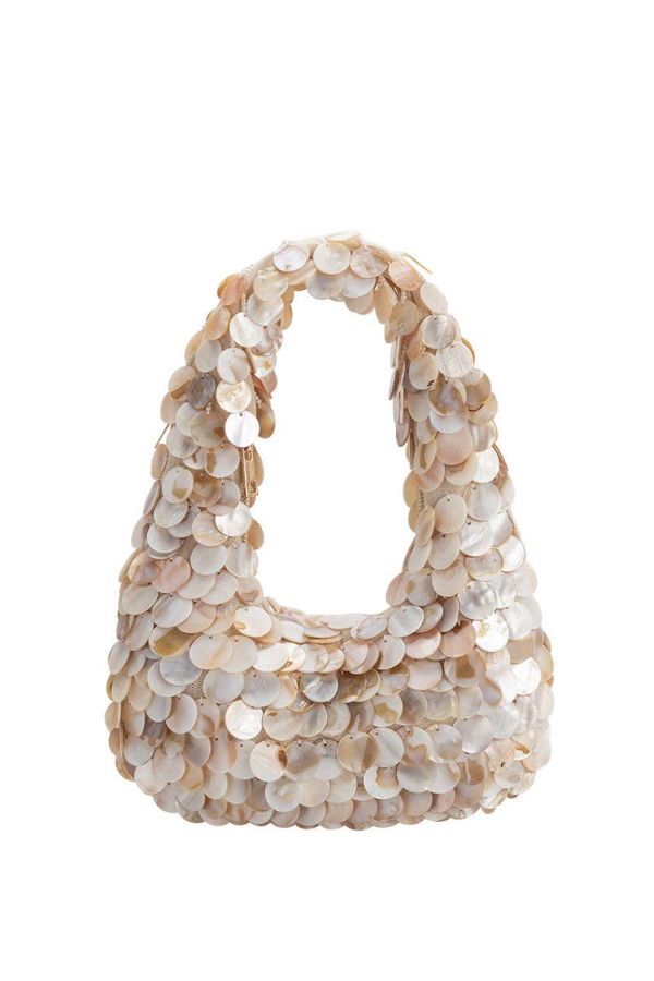 Melie Bianco Pearl Shell Crossbody Bag