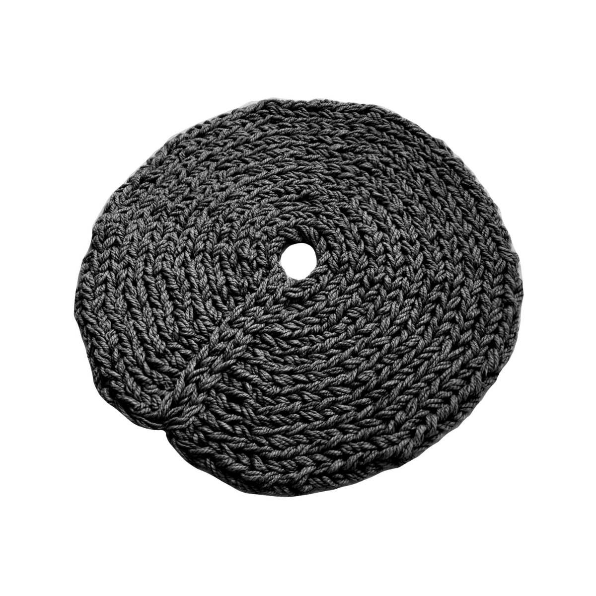 Anzy Home Chunky-Knitted Christmas Tree Skirt - Grey - Image 1 of 10