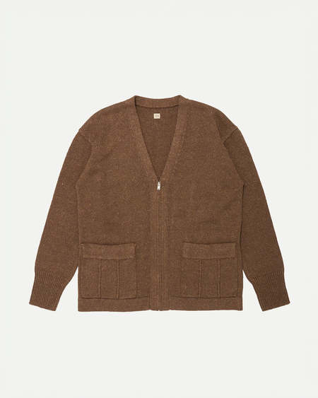 Auralee Super Hard Twist Rib Knit Cardigan - Brown | Garmentory