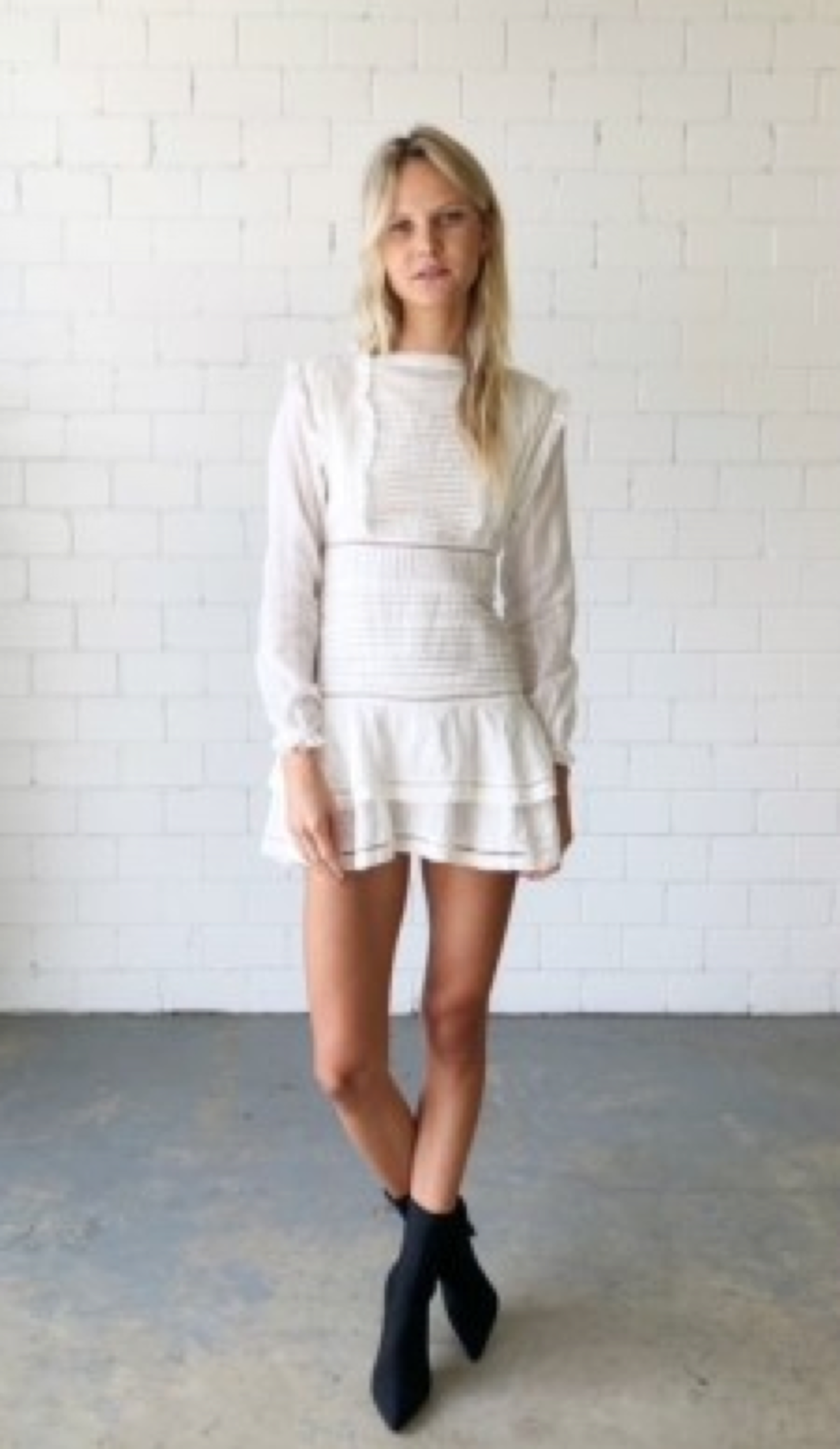 sir the label white long sleeve dress Long Dress