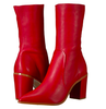 Schutz Anaflor Block Heel Boot - RED - Thumbnail 4
