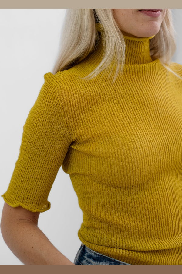 B Sides Camilla Sheer Turtleneck Top