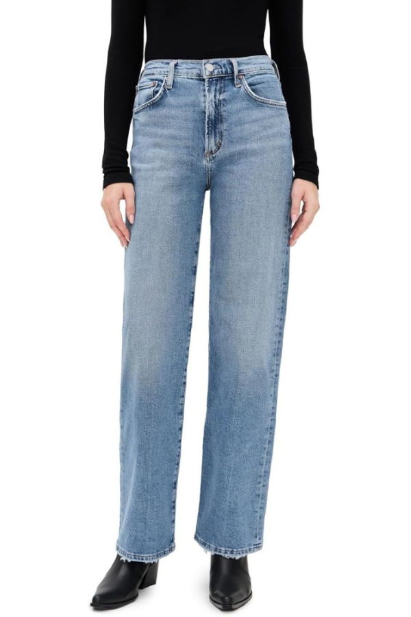 AGOLDE Harper Mid-Rise Relaxed Straight Jeans - Kindle