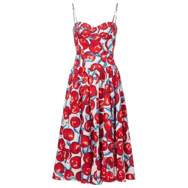 farm rio red sleeveless midi dress FARM Rio