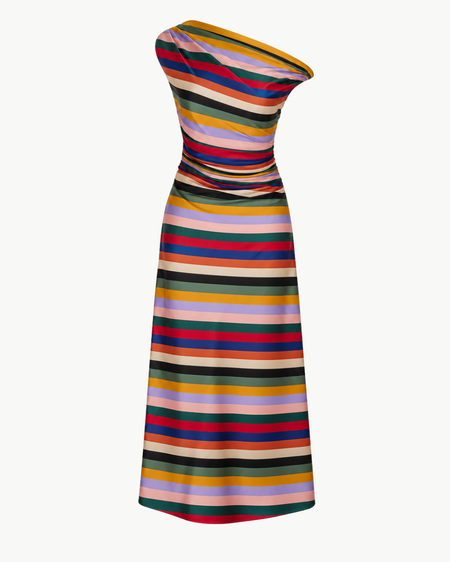 bell blair maxi dress Blaire | Black Asymmetric-Neck Maxi Dress With Gold-Detailing