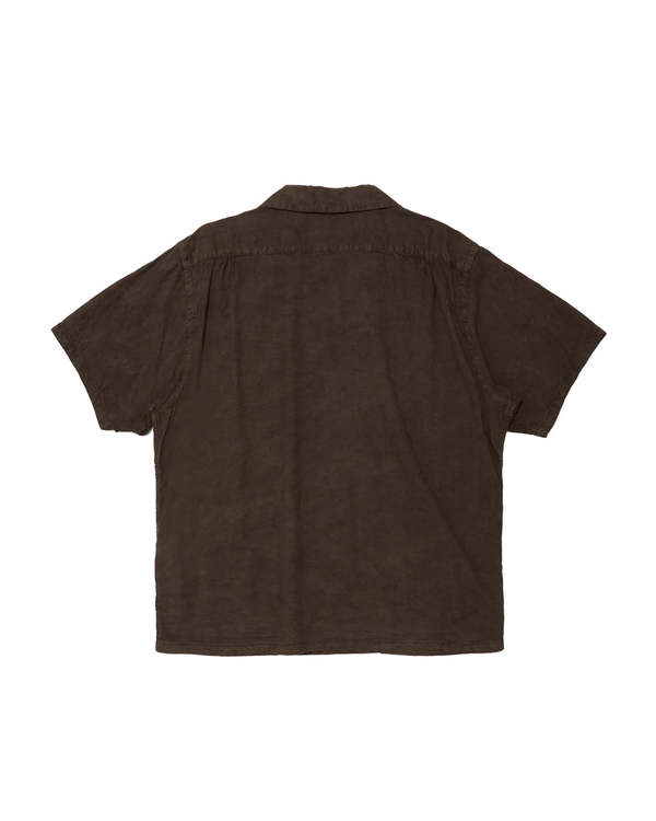 Taiga Takahashi Lot.113 Open Collar Shirt - Mud Dyed Brown