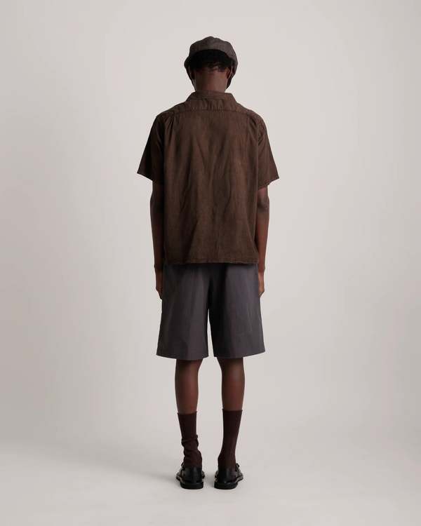 Taiga Takahashi Lot.113 Open Collar Shirt - Mud Dyed Brown