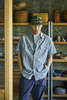 Orslow Short Sleeve Gray Chambray Work Shirt with Flap Pocket - Thumbnail 1