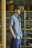 Orslow Short Sleeve Gray Chambray Work Shirt with Flap Pocket - Thumbnail 5