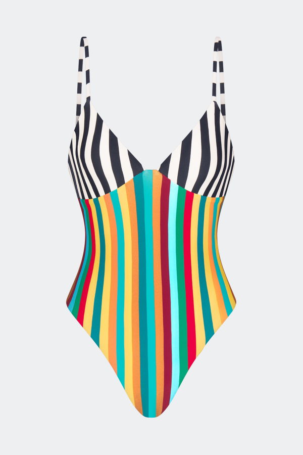 Simon Miller Behati One Piece Swimsuit - Vibrant Multi Stripe
