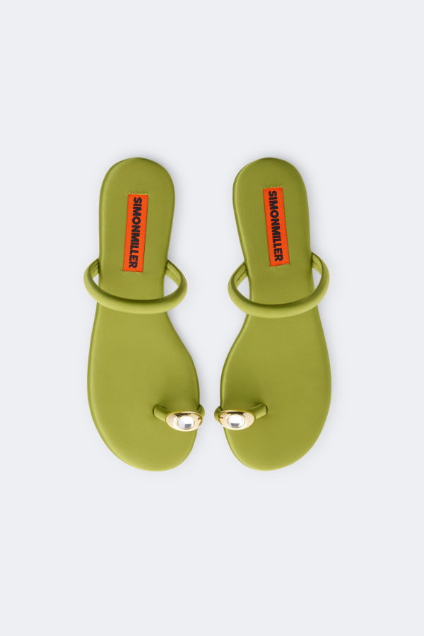 Simon Miller Pipe Sandal - Moss Green/Clear