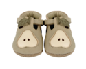 KIDS Donsje Qanoe Pear Shoes - Taupe Leather - Thumbnail 1