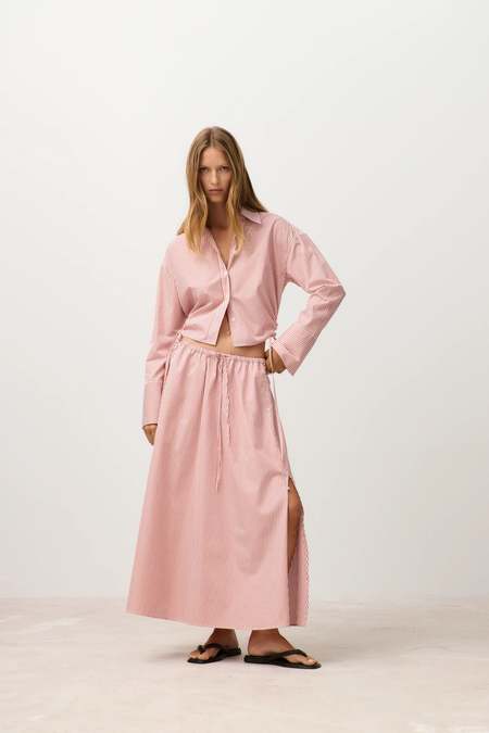 Evam Eva Linen Gradation Skirt - Stone Grey | Garmentory