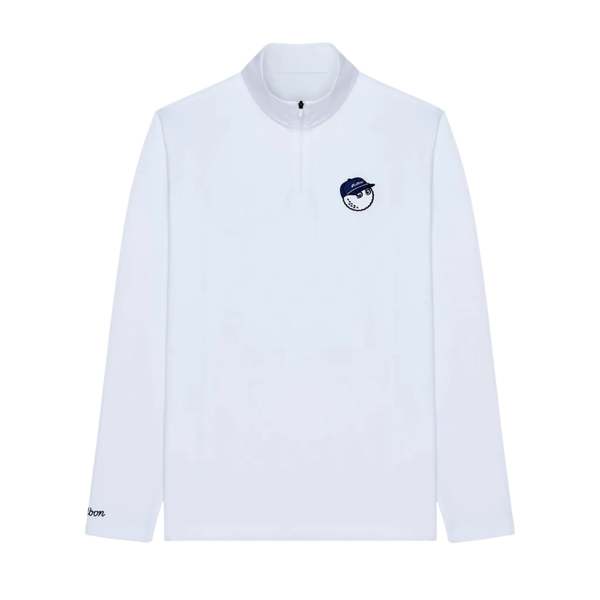 MALBON GOLF Flyer Mid Layer Jacket - White MALBON GOLF Flyer Mid Layer Jacket - White
