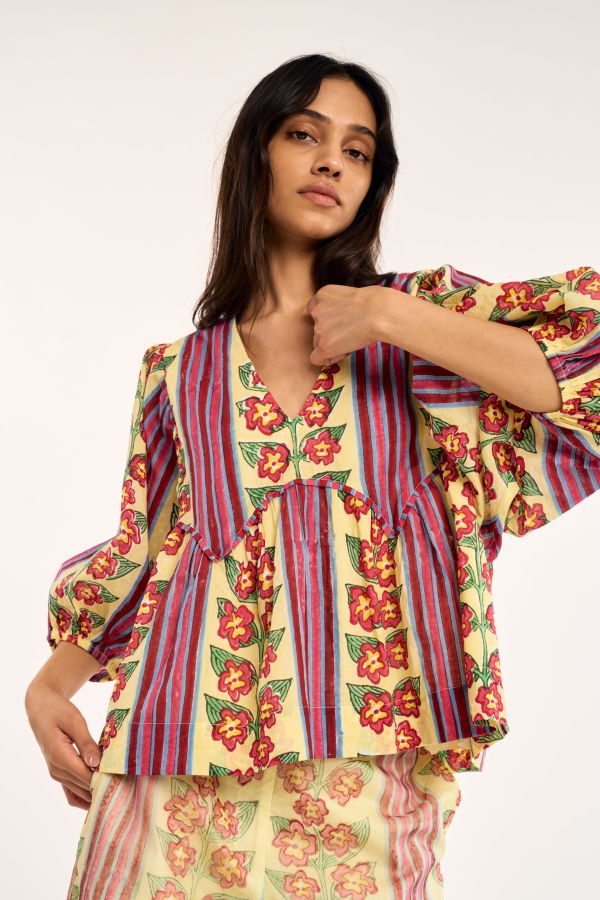RUJUTA SHETH Selene Top Buttercream Iris