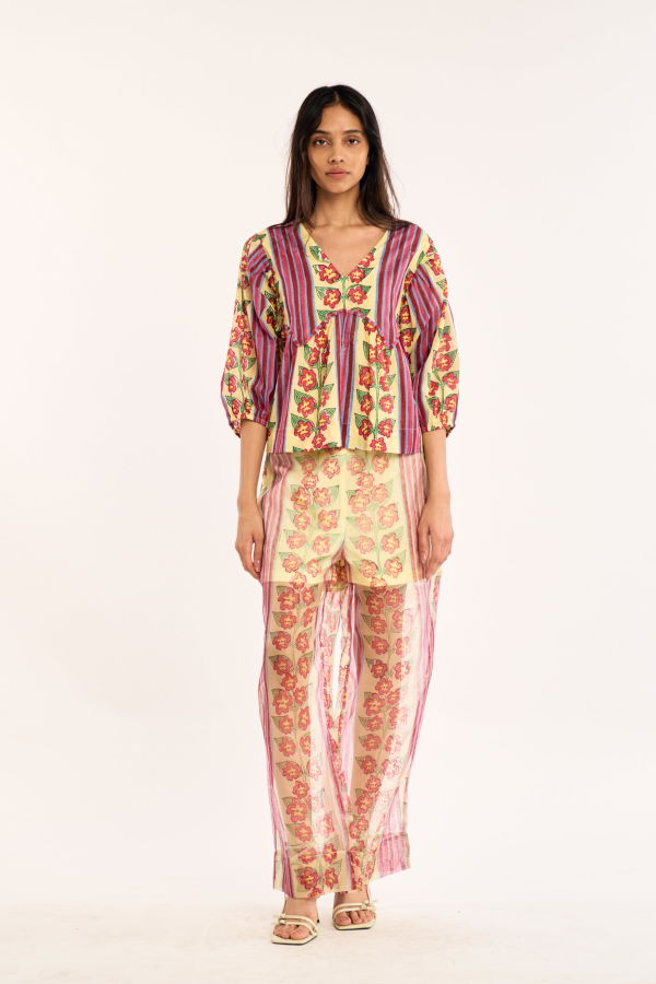 RUJUTA SHETH Selene Top Buttercream Iris