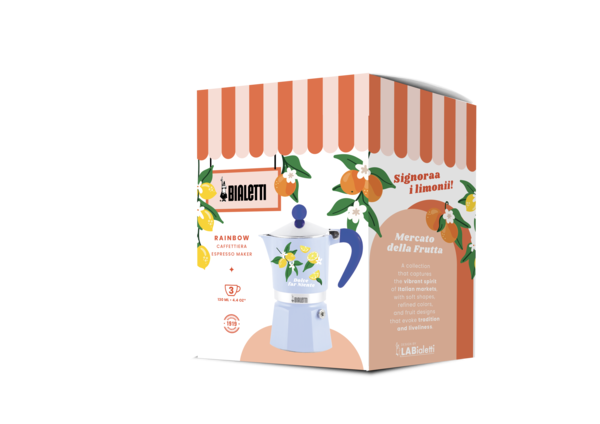 Bialetti Mercato Della Frutta Rainbow Lemons Stovetop Coffee Maker (3 Cup)