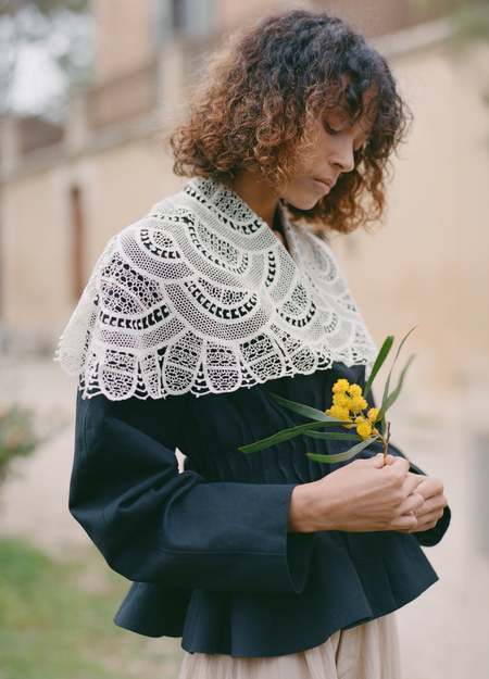 AMOMENTO Taffeta Padded Raglan Short Jumper | Garmentory