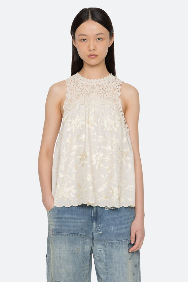 Sea NY Alina Tank - Cream