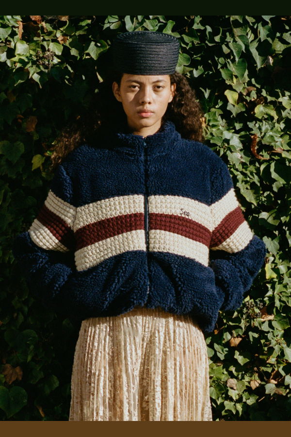 Sea NY Georgie Fleece Jacket - Navy