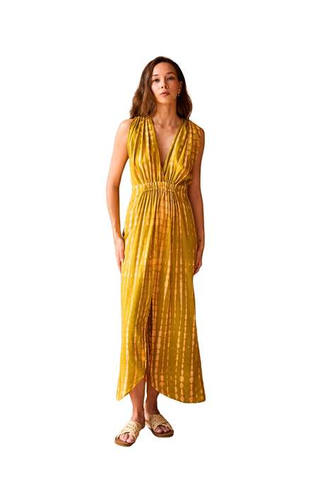Silk Laundry High Low Dress - Gold | Garmentory