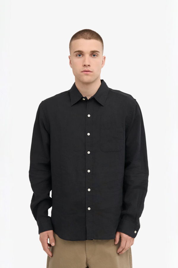 Colorful Standard Linen Shirt - Deep Black