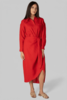 Apiece Apart Alessandra Sarong Shirt Dress - Red - Thumbnail 2