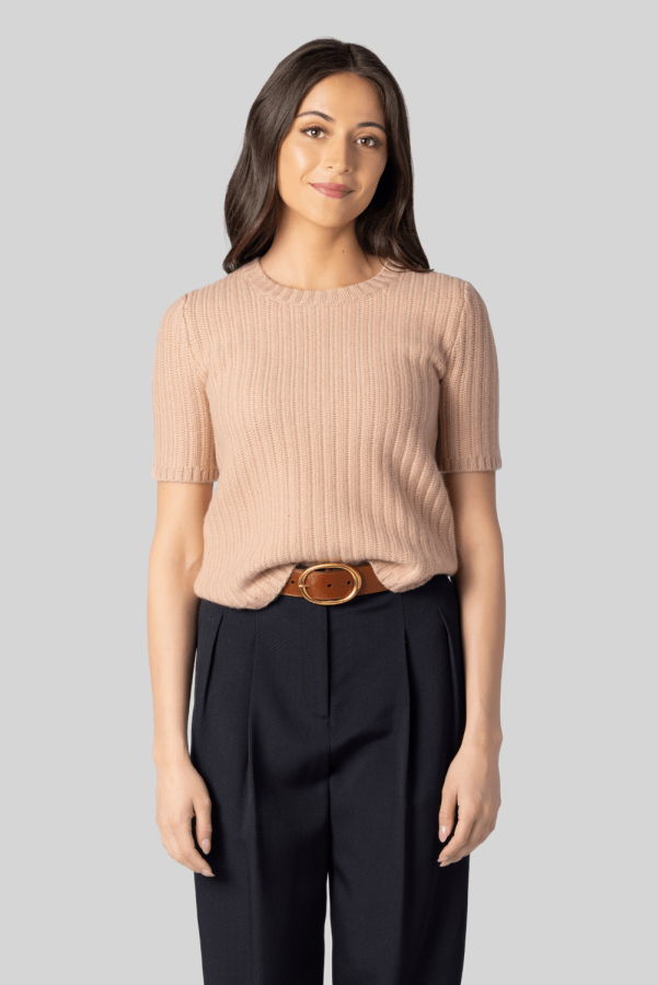 TWP Audrey Float Stitch Cashmere Sweater - Blush