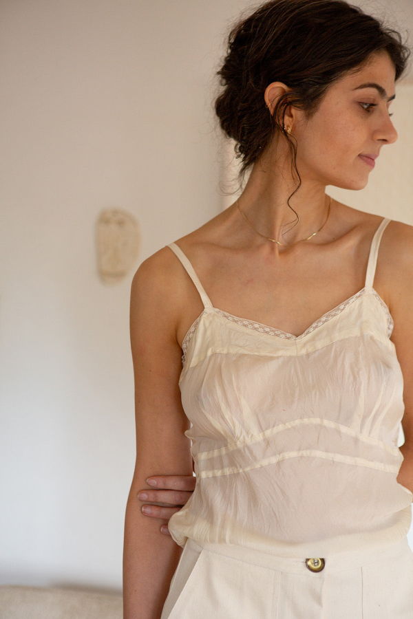 Erica Tanov Lolita Silk Camisole - Ivory