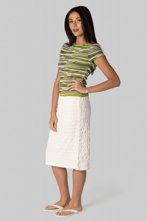 Proenza Schouler Lori Skirt in Textured Cotton - Off White