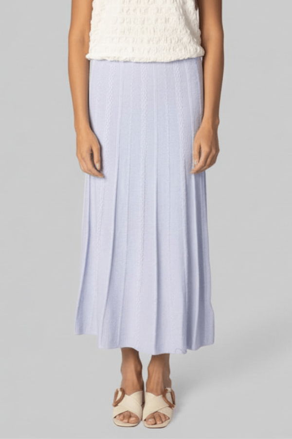 Proenza Schouler Morena Skirt in Textured Knit - Sky/White