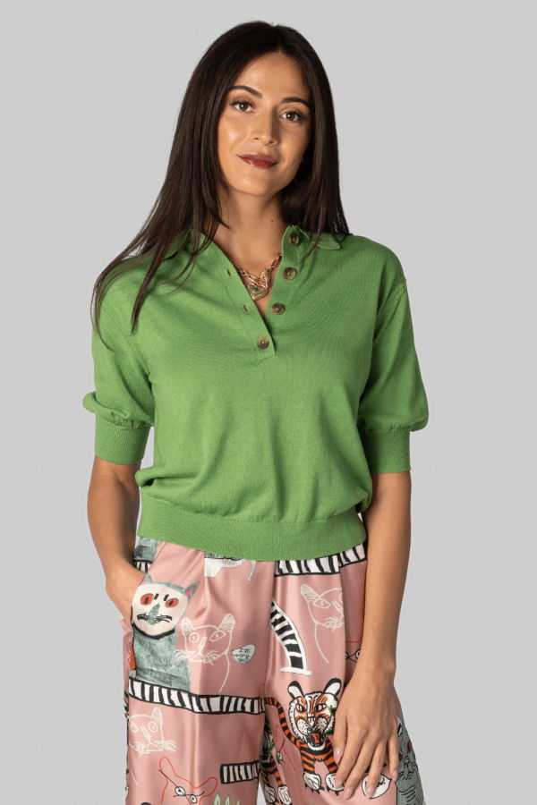 Apiece Apart Oda Jardin Polo Top - Jardin