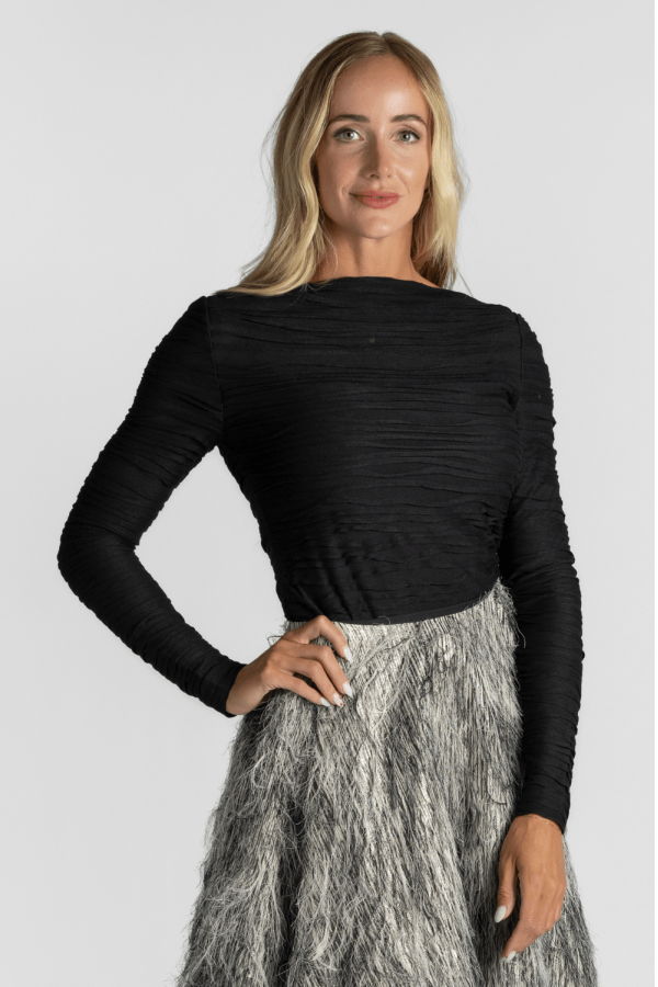 Proenza Schouler Paloma Textured Top - Black