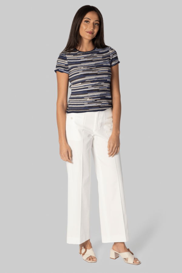 Proenza Schouler Veya Knit Tee - Navy Multi