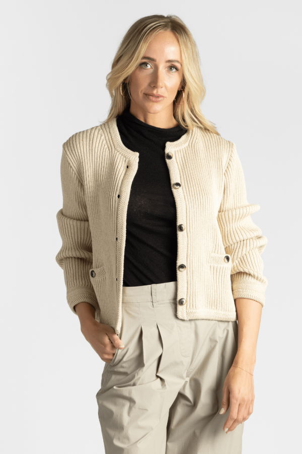 Proenza Schouler Wilson Knit Jacket - Light Wheat