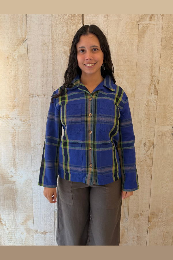 Conrado Polina Plaid Woven Jacket - Blue Plaid
