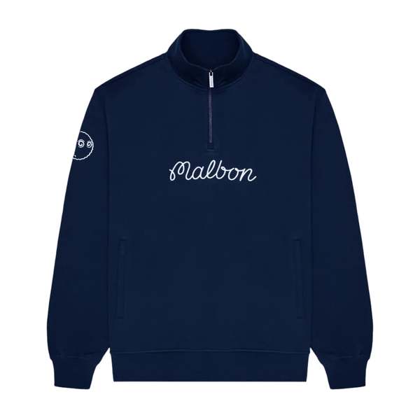 MALBON GOLF Collegiate Sweatshirt - Navy
