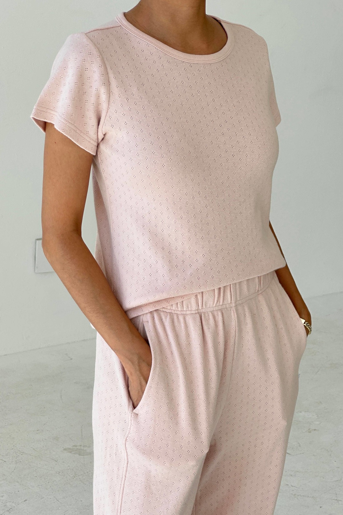 Le Bon Shoppe Pointelle Babe Tee - Image 6 of 9
