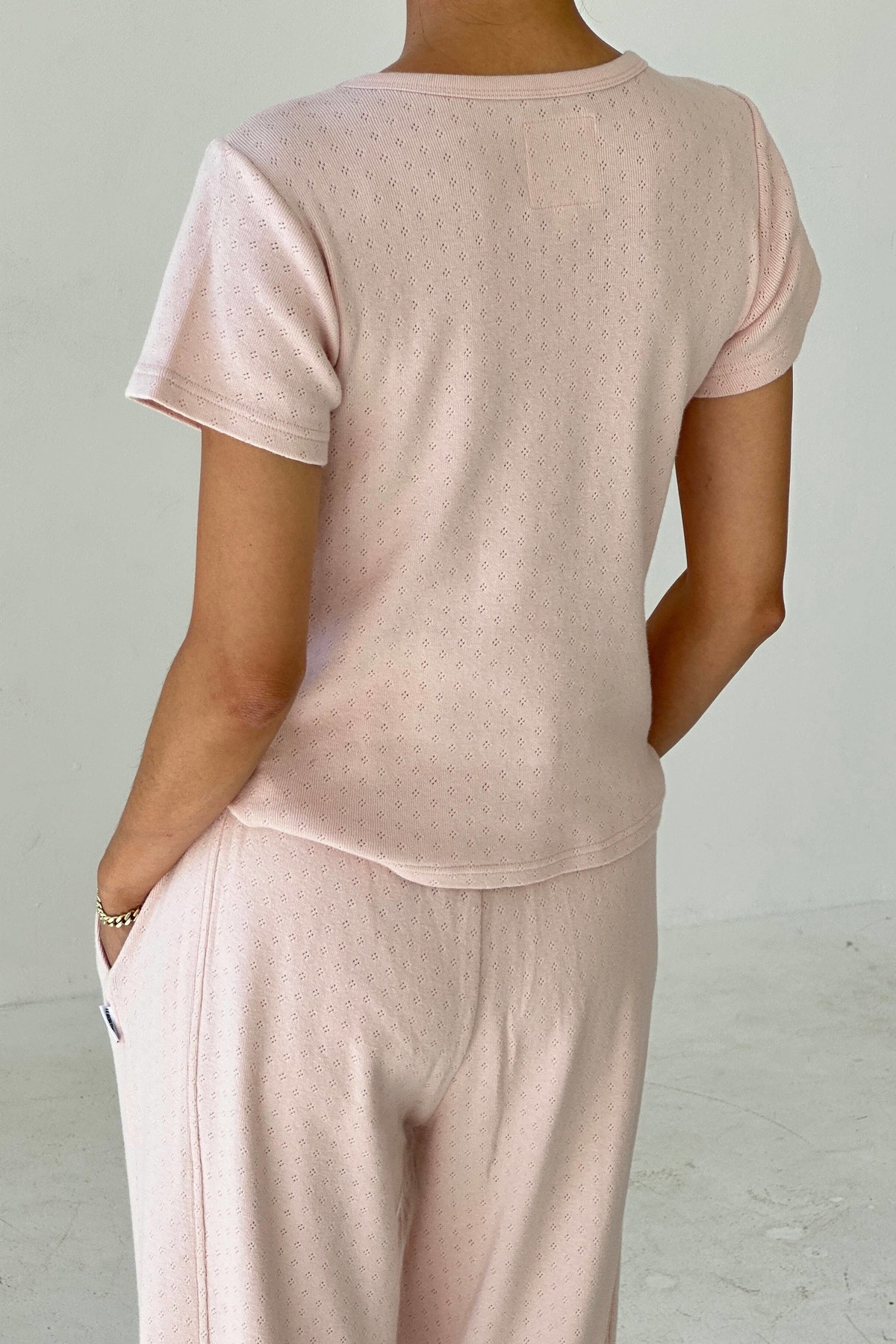 Le Bon Shoppe Pointelle Babe Tee - Image 7 of 9
