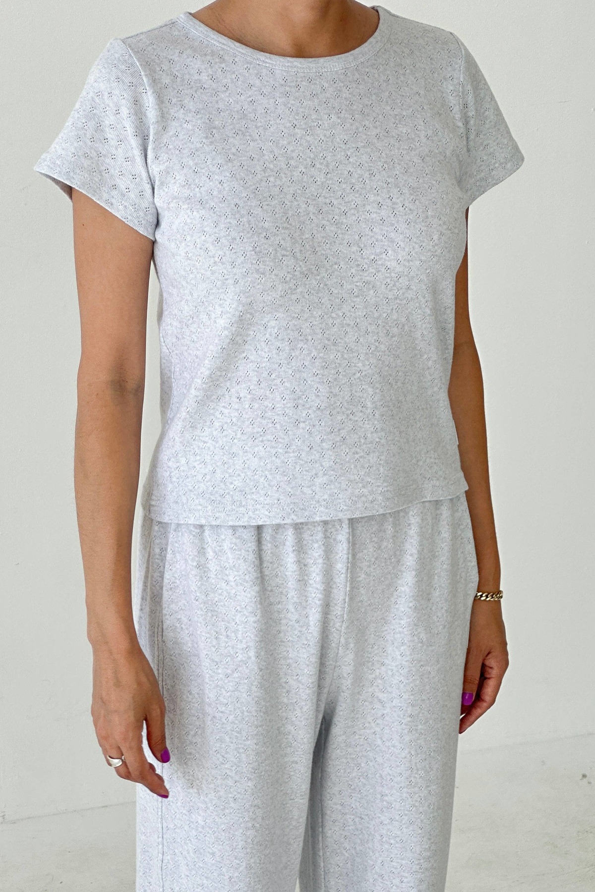 Le Bon Shoppe Pointelle Babe Tee - Image 9 of 9