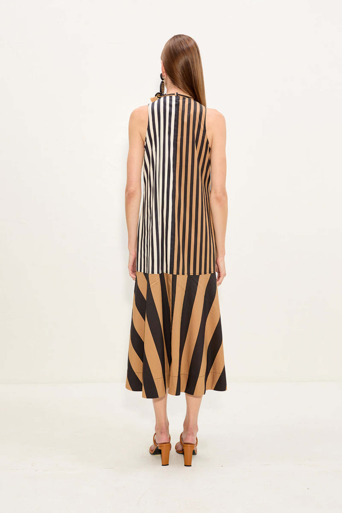 Simon Miller Celeste Poplin Dress - Black/Tan Stripe Combo - Image 5 of 5