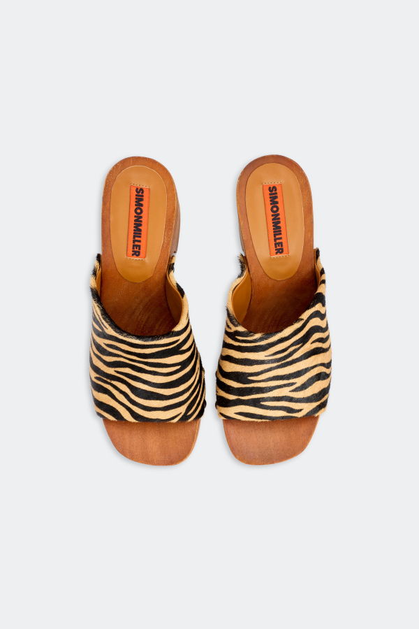 Simon Miller Haircalf Sol Wood Sandal - Brown Zebra