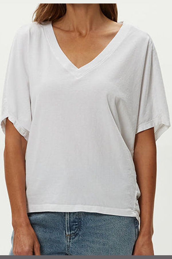 Michael Stars Freya V-Neck Top - White