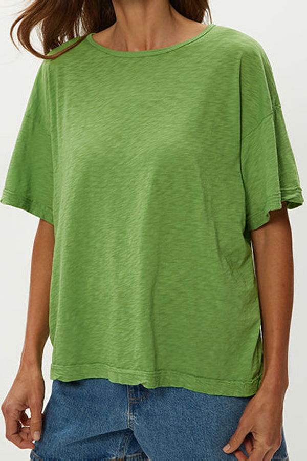 Michael Stars Tilda Crewneck Top - Green Apple
