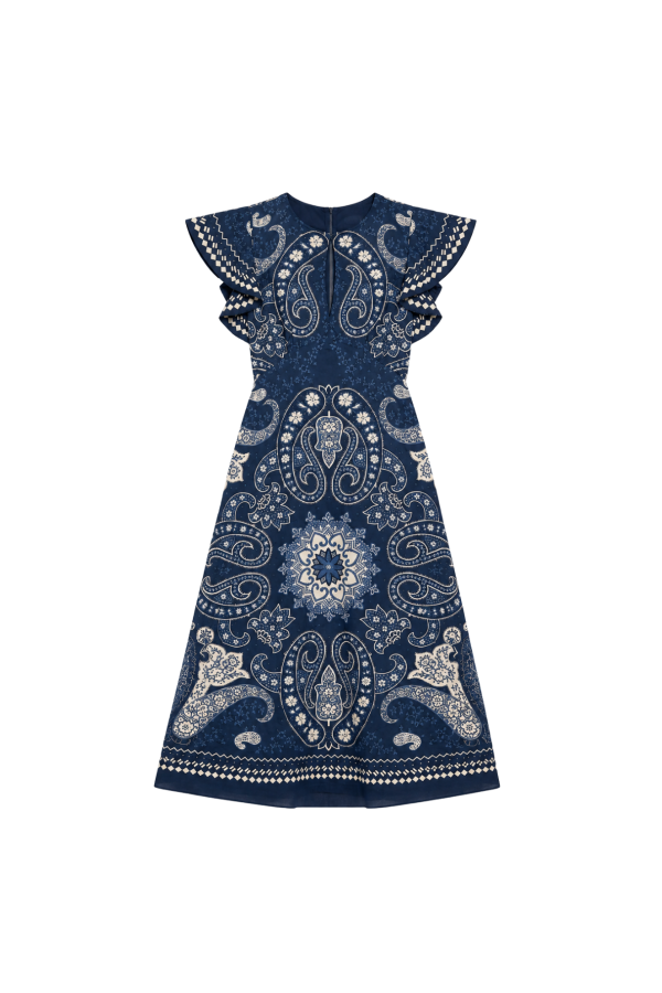 Sea NY Emelina Print Midi Dress - Navy